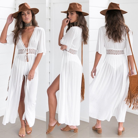 Other - New! Comfy Bohemian/Gypsy White Dress